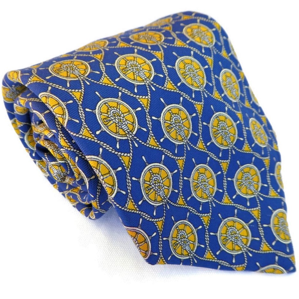 Vintage Silk Tie Lancel Paris France Nautical Rope